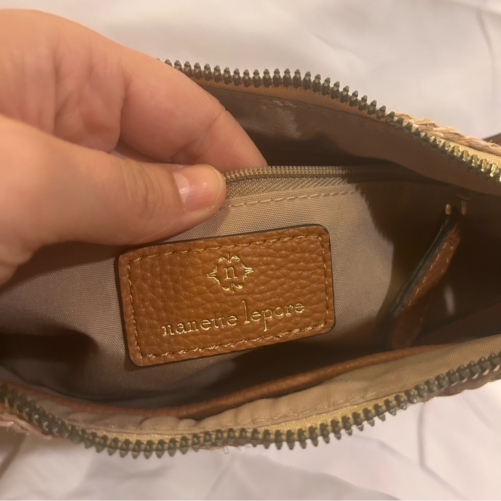 Nanette Lenore women’s beige shoulder basketweave‎ bag - Picture 6 of 12